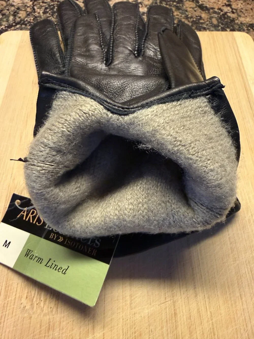 Aris Isontoner Leather Gloves Black / Sz. M